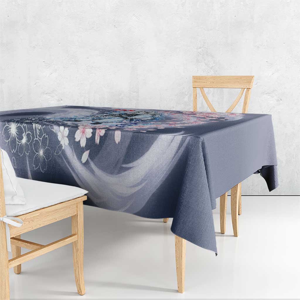 Sesshomaru Inuyasha Series Tablecloth Elegant Sakura Storm Style with Crescent Moon Motif