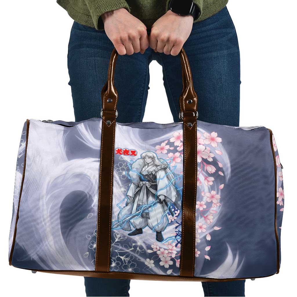 Sesshomaru Inuyasha Series Travel Bag Elegant Sakura Storm Style with Crescent Moon Motif