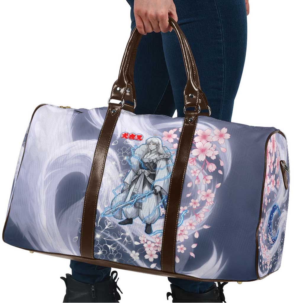Sesshomaru Inuyasha Series Travel Bag Elegant Sakura Storm Style with Crescent Moon Motif
