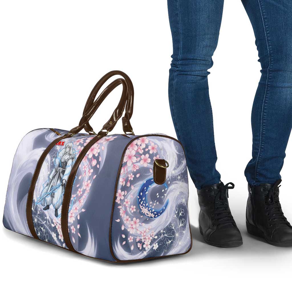 Sesshomaru Inuyasha Series Travel Bag Elegant Sakura Storm Style with Crescent Moon Motif