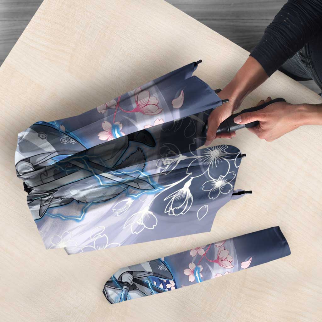 Sesshomaru Inuyasha Series Umbrella Elegant Sakura Storm Style with Crescent Moon Motif