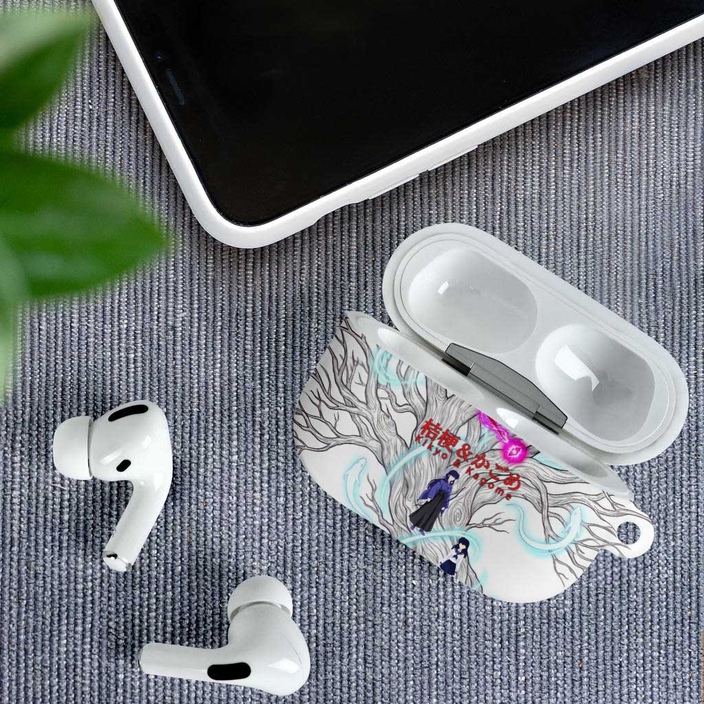 Kikyo and Kagome Inuyasha Series AirPods Case Spiritual Anime Art Style with Sacred Tree and Torii Gate