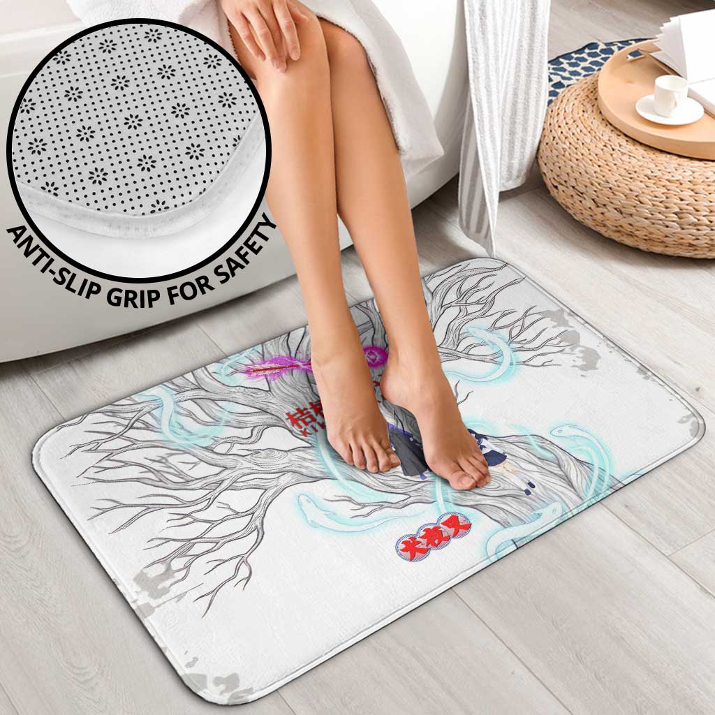 Kikyo and Kagome Inuyasha Series Bathroom Set Spiritual Anime Art Style with Sacred Tree and Torii Gate