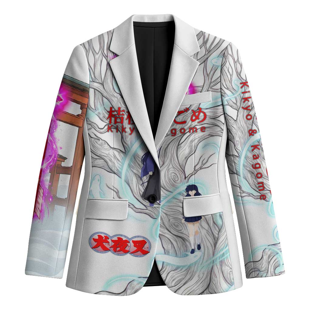 Kikyo and Kagome Inuyasha Series Blazer Spiritual Anime Art Style with Sacred Tree and Torii Gate