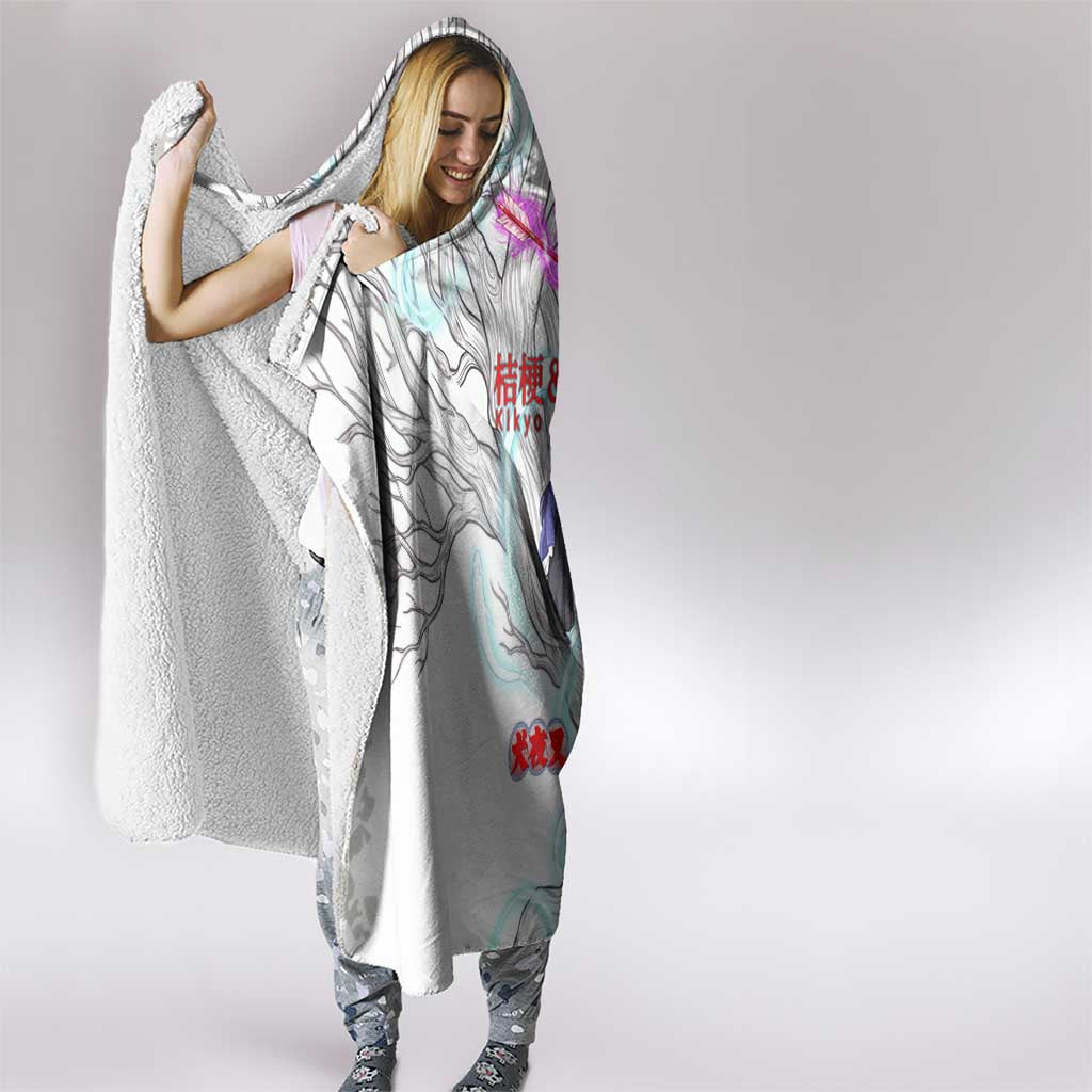 Kikyo and Kagome Inuyasha Series Hooded Blanket Spiritual Anime Art Style with Sacred Tree and Torii Gate
