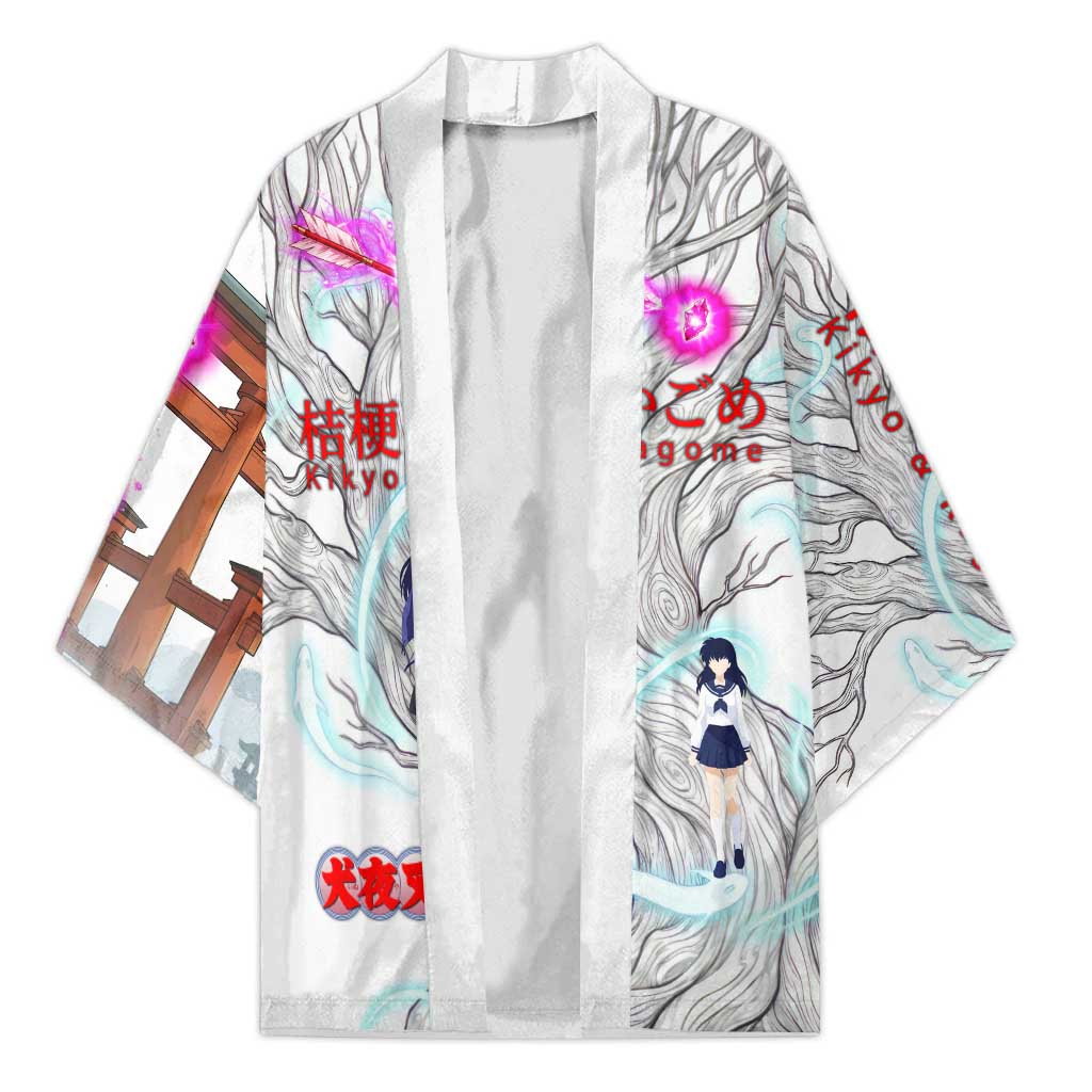 Kikyo and Kagome Inuyasha Series Kimono Spiritual Anime Art Style with Sacred Tree and Torii Gate