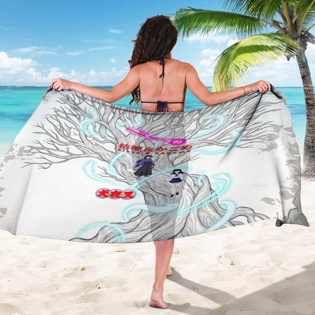 Kikyo and Kagome Inuyasha Series Sarong Spiritual Anime Art Style with Sacred Tree and Torii Gate