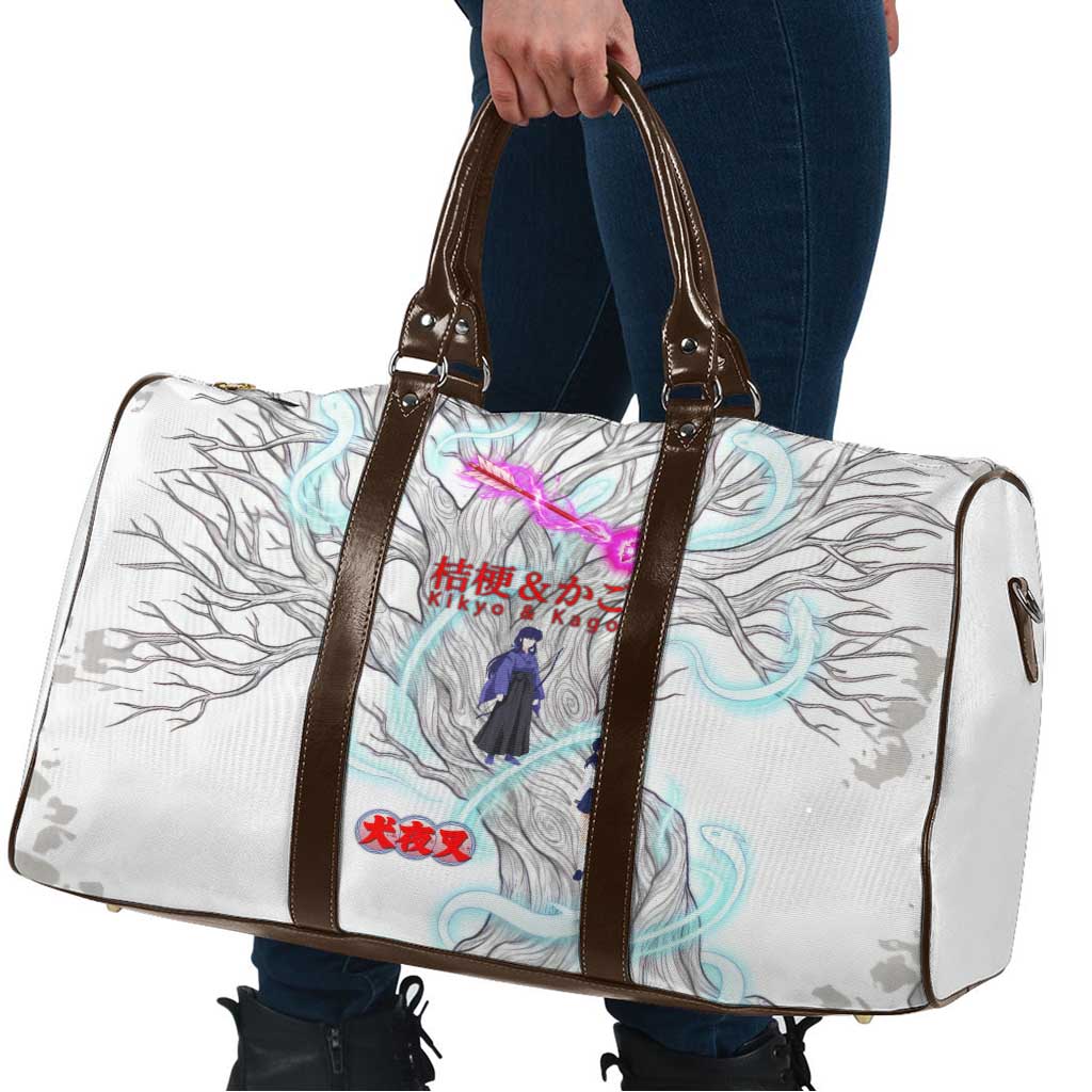 Kikyo and Kagome Inuyasha Series Travel Bag Spiritual Anime Art Style with Sacred Tree and Torii Gate