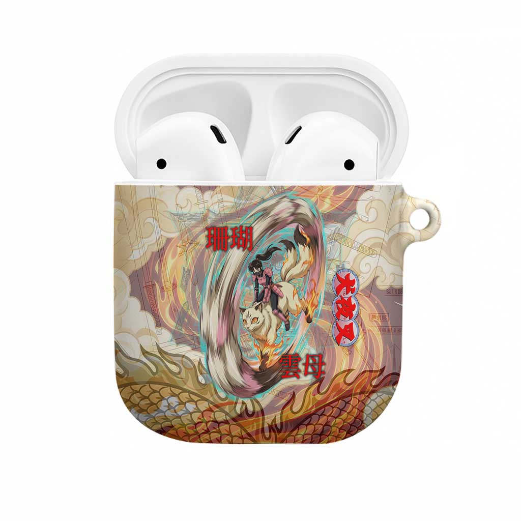 Sango and Kirara Inuyasha Series AirPods Case Mythical Anime Style with Flame and Scale Motif