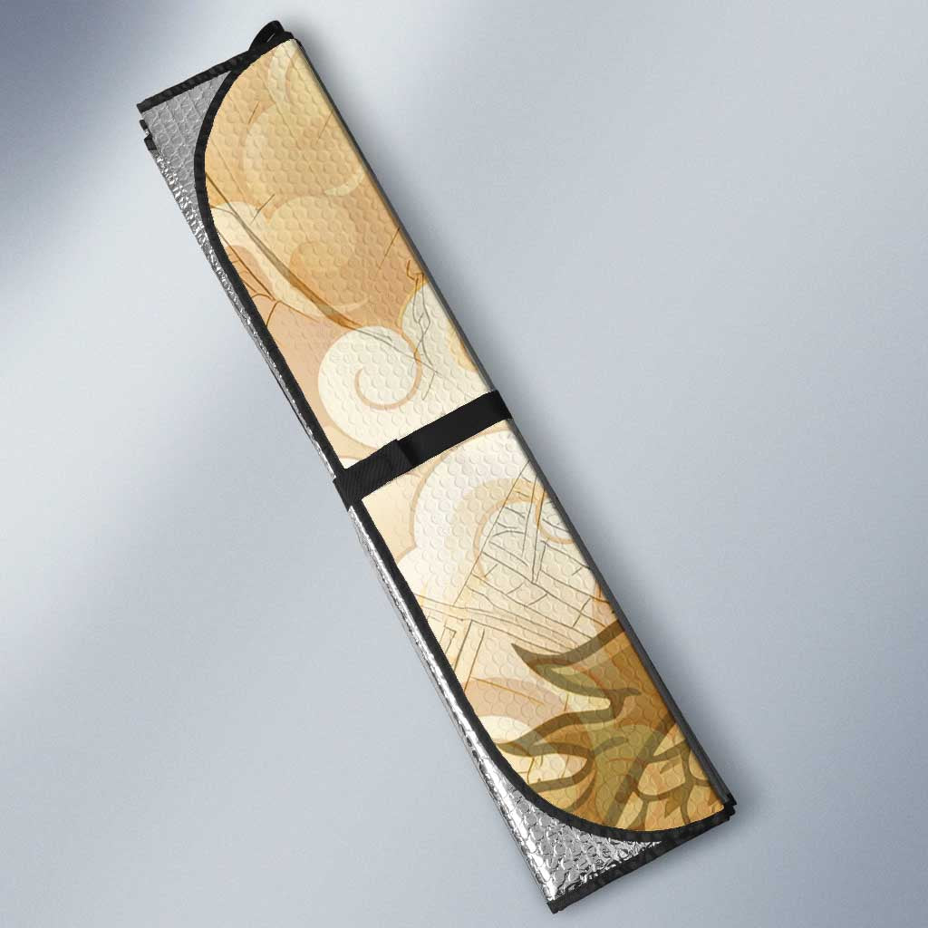 Sango and Kirara Inuyasha Series Auto Sun Shade Mythical Anime Style with Flame and Scale Motif