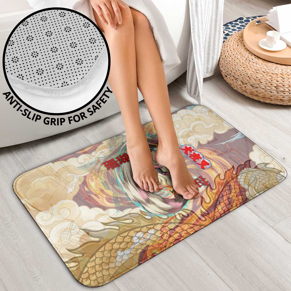 Sango and Kirara Inuyasha Series Bathroom Set Mythical Anime Style with Flame and Scale Motif