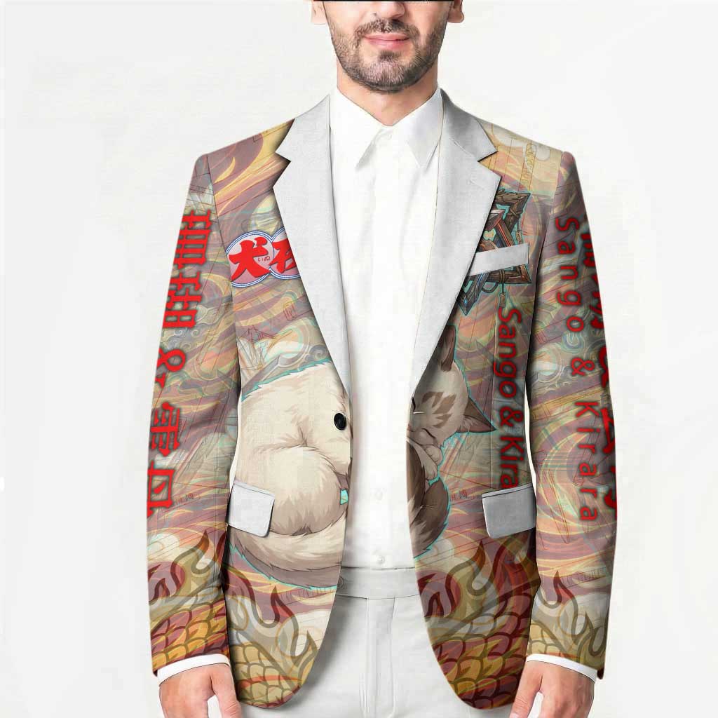 Sango and Kirara Inuyasha Series Blazer Mythical Anime Style with Flame and Scale Motif