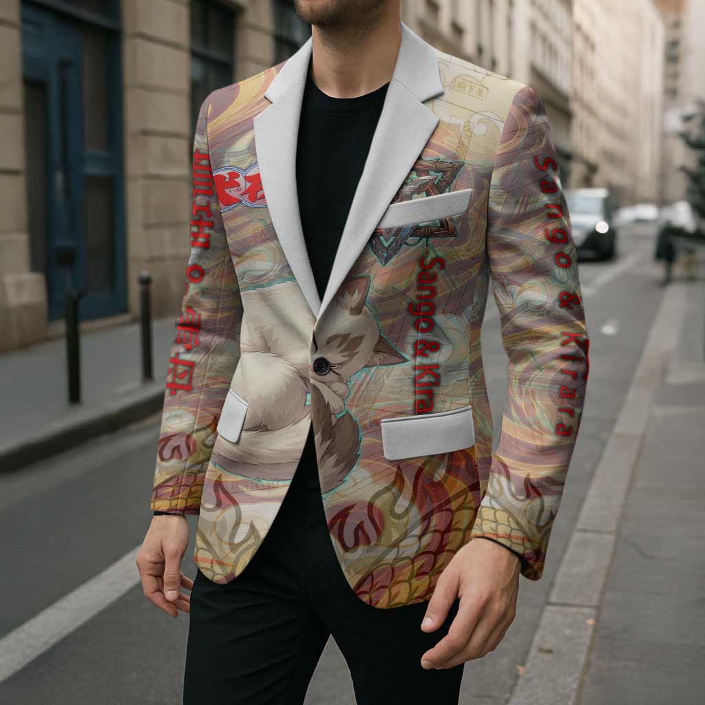 Sango and Kirara Inuyasha Series Blazer Mythical Anime Style with Flame and Scale Motif