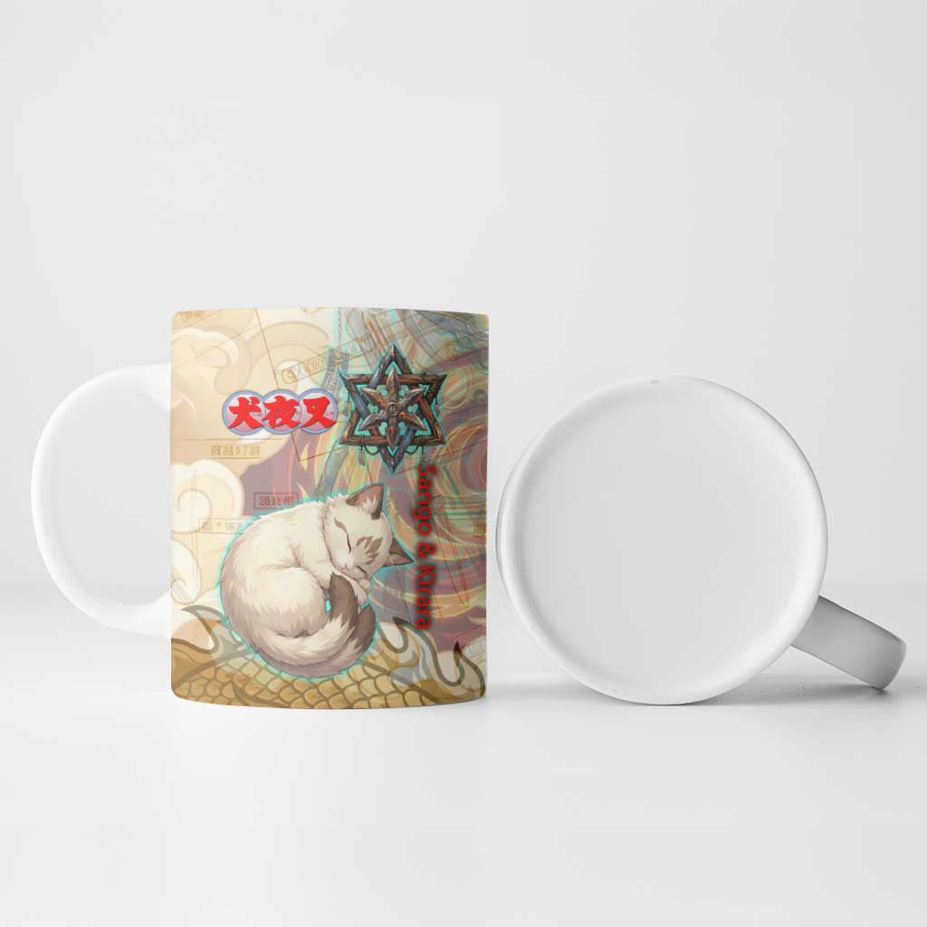 Sango and Kirara Inuyasha Series Ceramic Mug Mythical Anime Style with Flame and Scale Motif