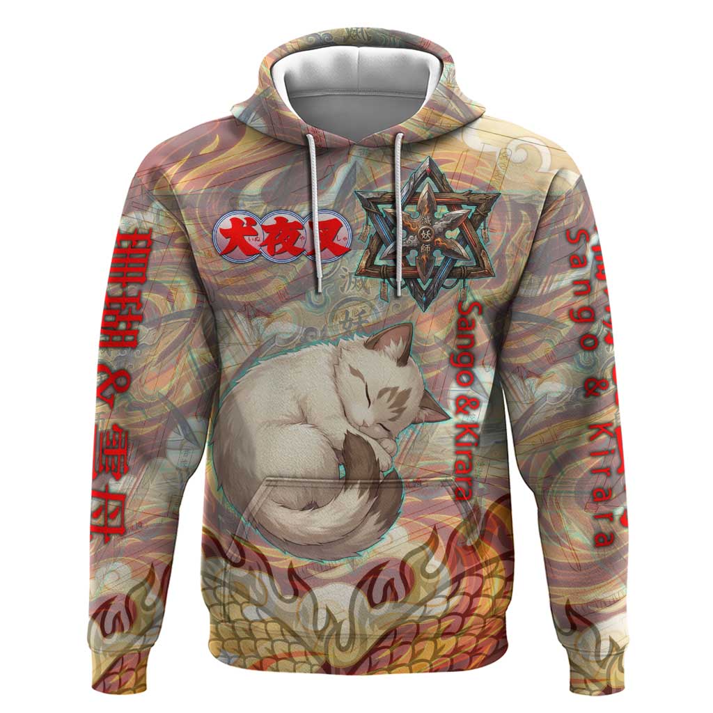 Sango and Kirara Inuyasha Series Hoodie Mythical Anime Style with Flame and Scale Motif