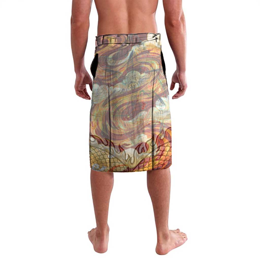 Sango and Kirara Inuyasha Series Lavalava Mythical Anime Style with Flame and Scale Motif