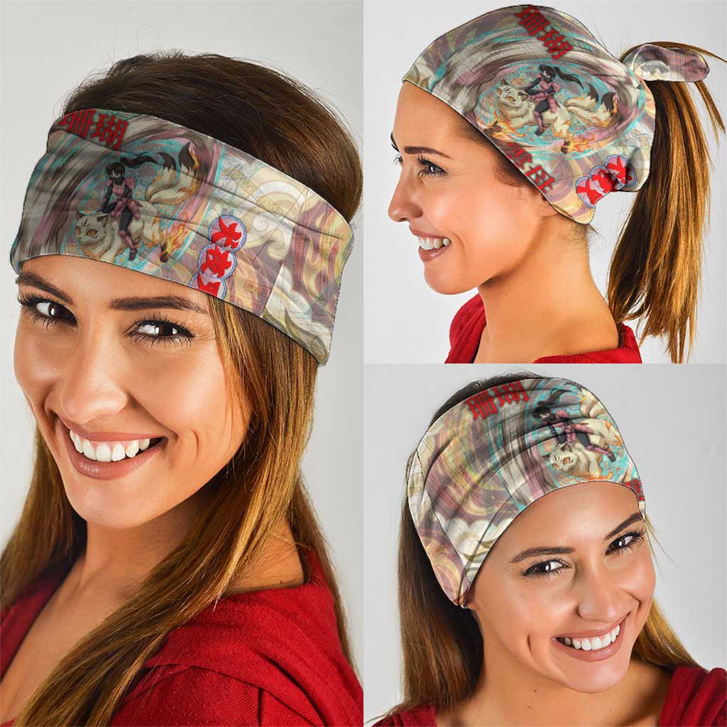 Sango and Kirara Inuyasha Series Neck Gaiter Mythical Anime Style with Flame and Scale Motif