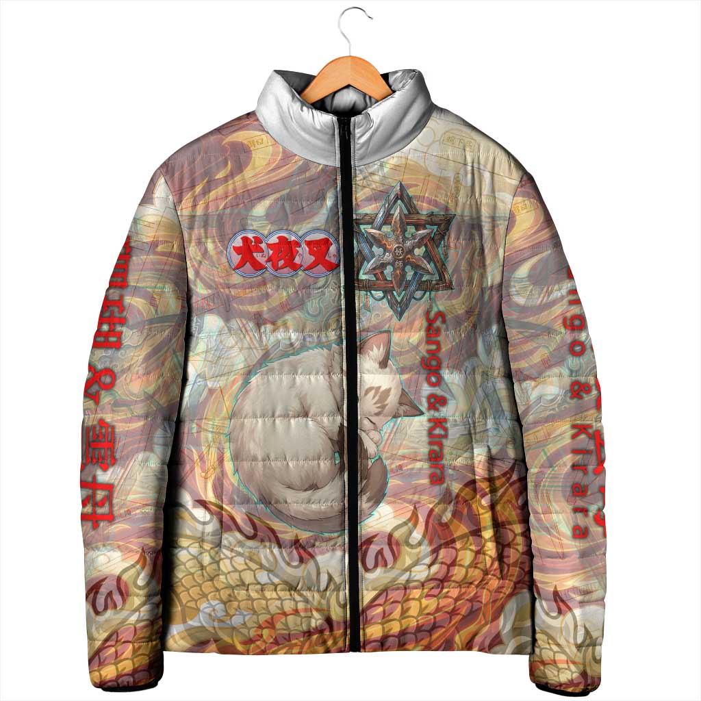 Sango and Kirara Inuyasha Series Padded Jacket Mythical Anime Style with Flame and Scale Motif