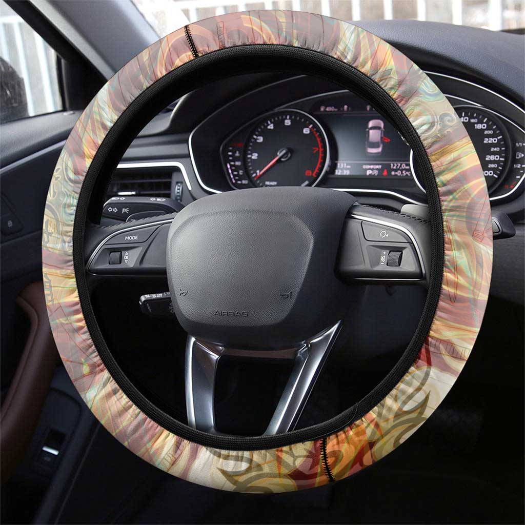Sango and Kirara Inuyasha Series Steering Wheel Cover Mythical Anime Style with Flame and Scale Motif