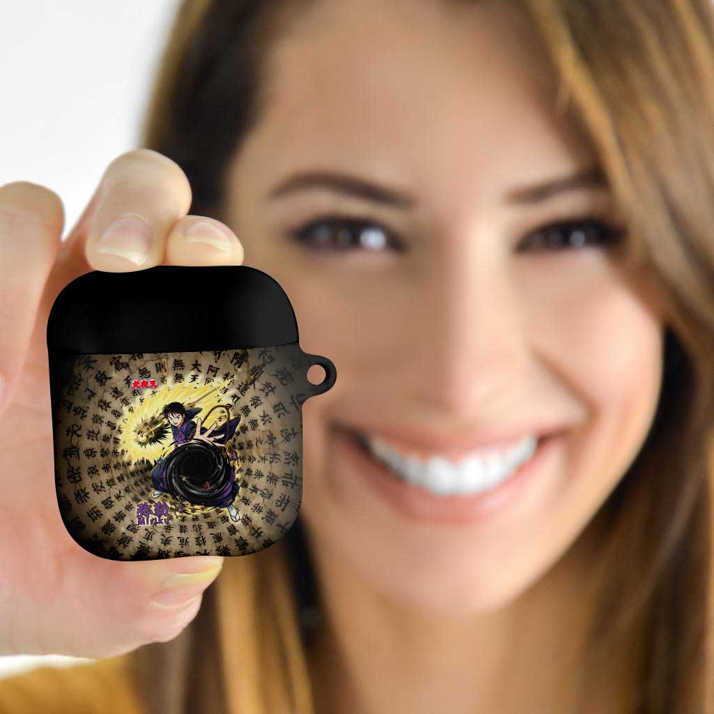 Miroku Inuyasha Series AirPods Case Cursed Monk Aesthetic with Sutra Script Background