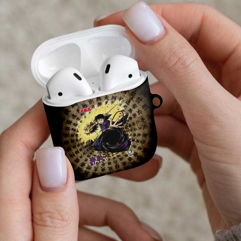 Miroku Inuyasha Series AirPods Case Cursed Monk Aesthetic with Sutra Script Background