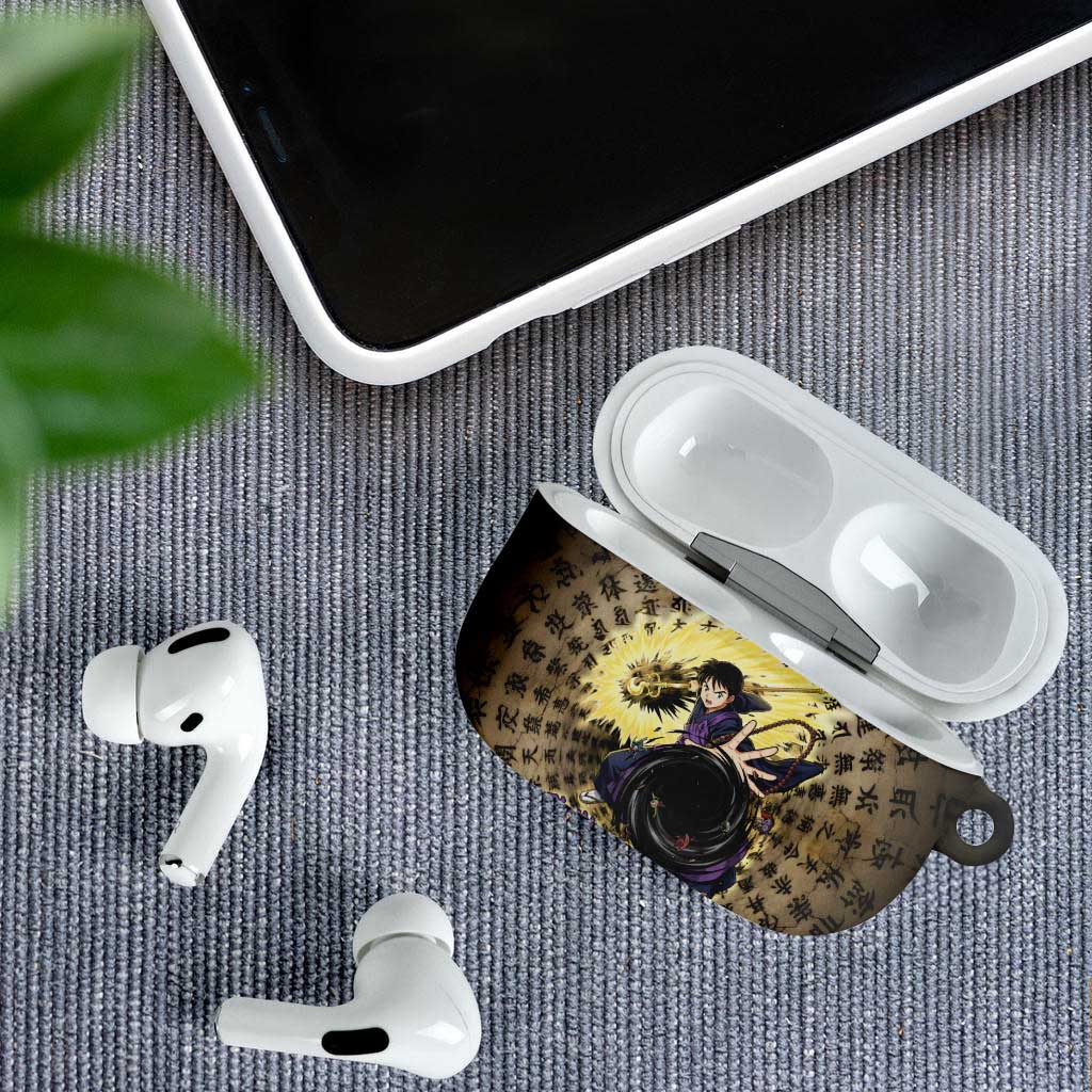 Miroku Inuyasha Series AirPods Case Cursed Monk Aesthetic with Sutra Script Background