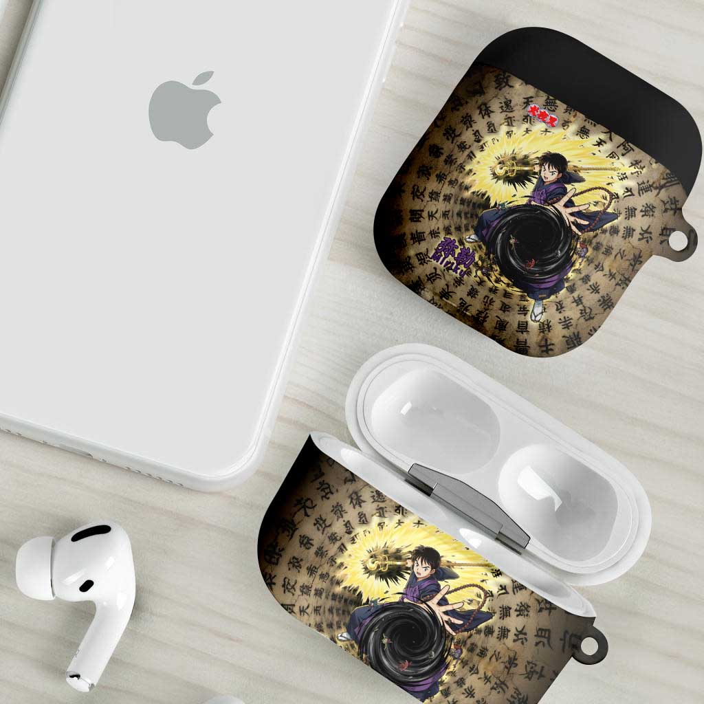 Miroku Inuyasha Series AirPods Case Cursed Monk Aesthetic with Sutra Script Background