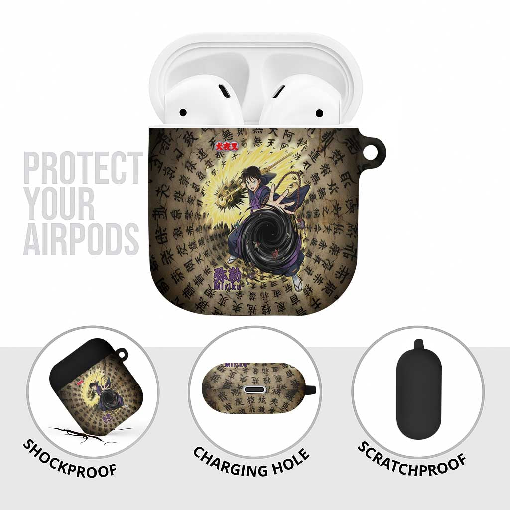 Miroku Inuyasha Series AirPods Case Cursed Monk Aesthetic with Sutra Script Background