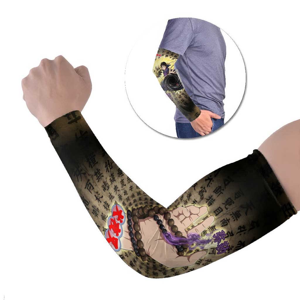 Miroku Inuyasha Series Arm Sleeves Cursed Monk Aesthetic with Sutra Script Background