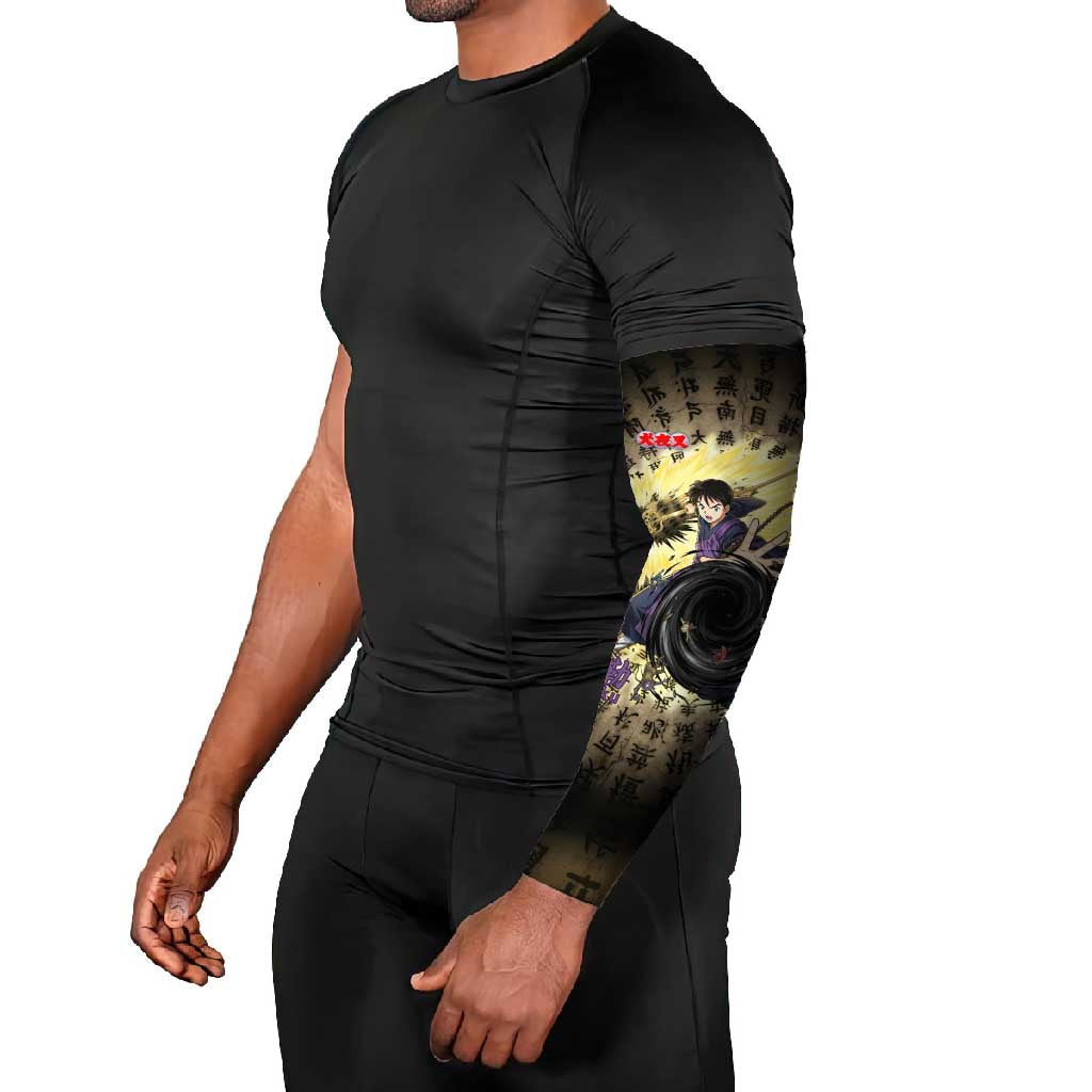 Miroku Inuyasha Series Arm Sleeves Cursed Monk Aesthetic with Sutra Script Background