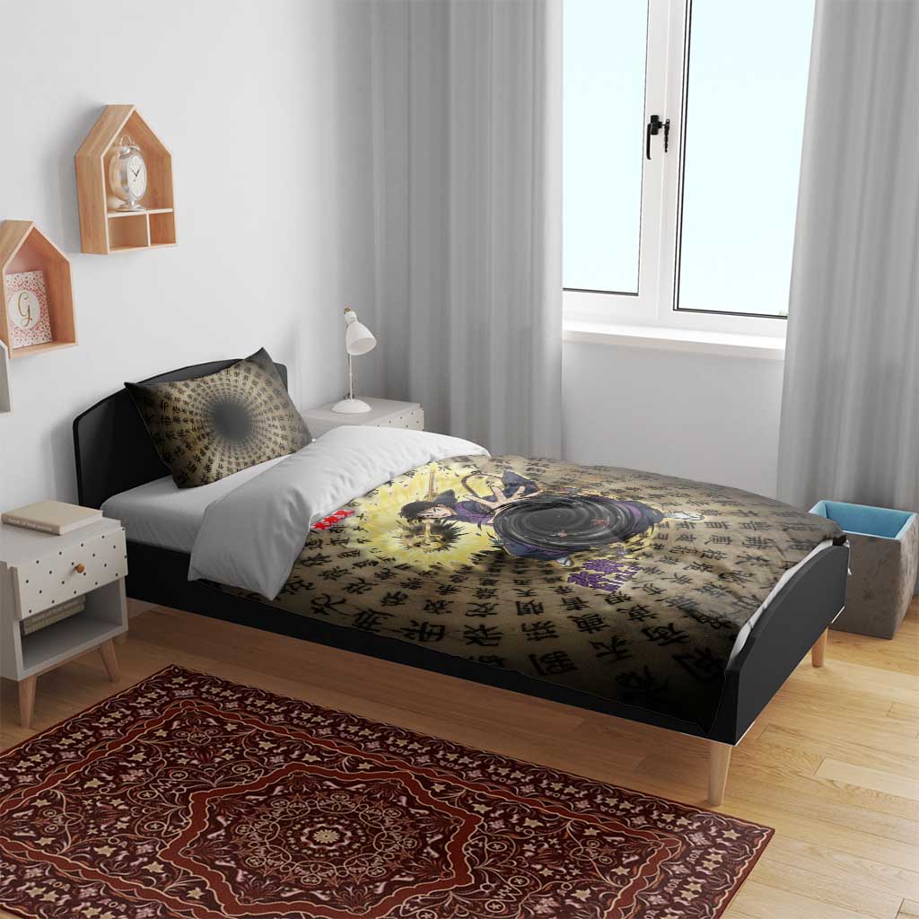 Miroku Inuyasha Series Bedding Set Cursed Monk Aesthetic with Sutra Script Background