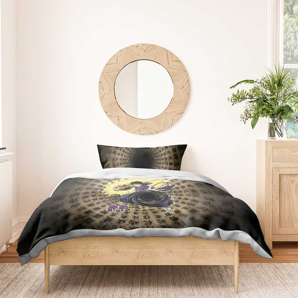 Miroku Inuyasha Series Bedding Set Cursed Monk Aesthetic with Sutra Script Background