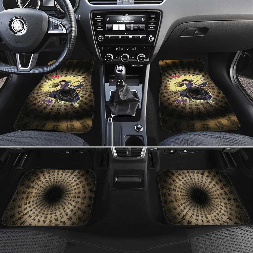 Miroku Inuyasha Series Car Mats Cursed Monk Aesthetic with Sutra Script Background