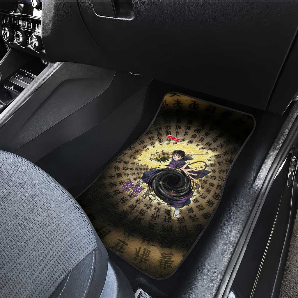 Miroku Inuyasha Series Car Mats Cursed Monk Aesthetic with Sutra Script Background