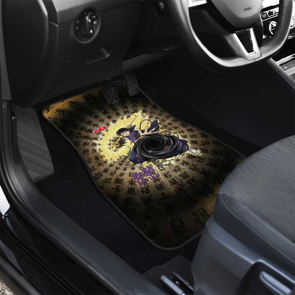 Miroku Inuyasha Series Car Mats Cursed Monk Aesthetic with Sutra Script Background