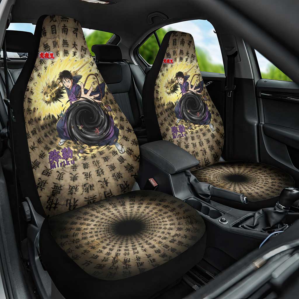 Miroku Inuyasha Series Car Seat Cover Cursed Monk Aesthetic with Sutra Script Background