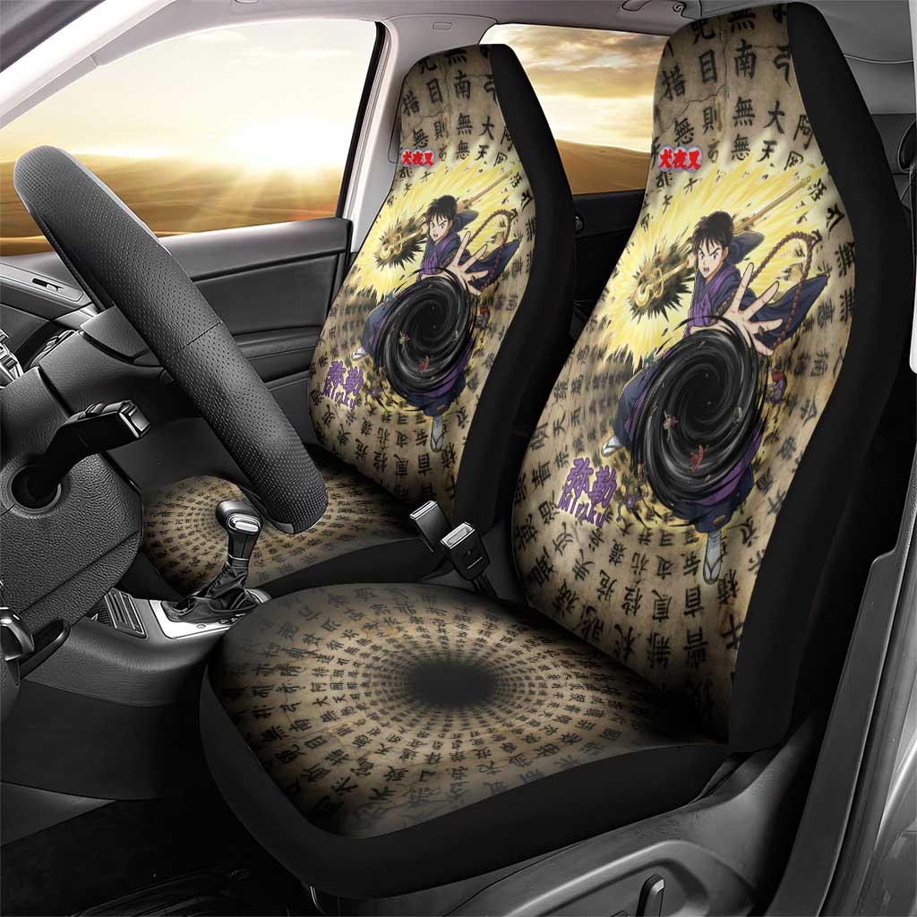 Miroku Inuyasha Series Car Seat Cover Cursed Monk Aesthetic with Sutra Script Background