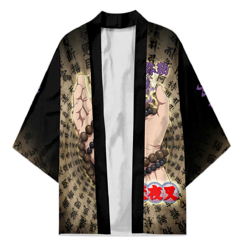 Miroku Inuyasha Series Kimono Cursed Monk Aesthetic with Sutra Script Background