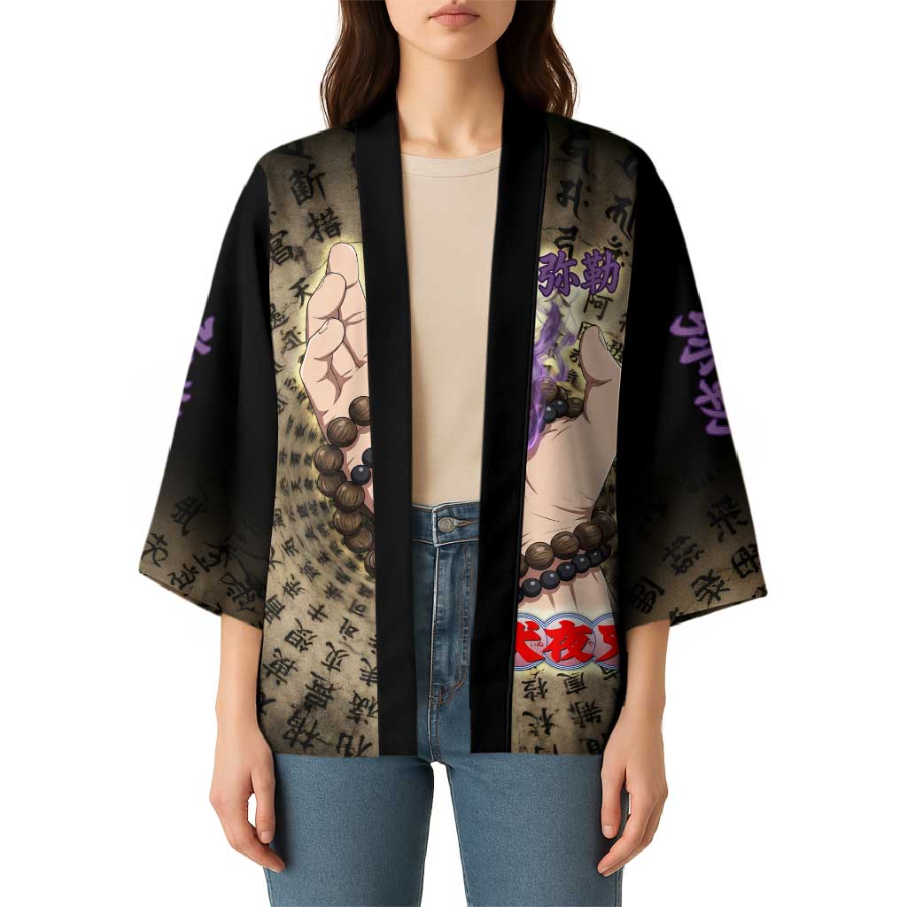 Miroku Inuyasha Series Kimono Cursed Monk Aesthetic with Sutra Script Background