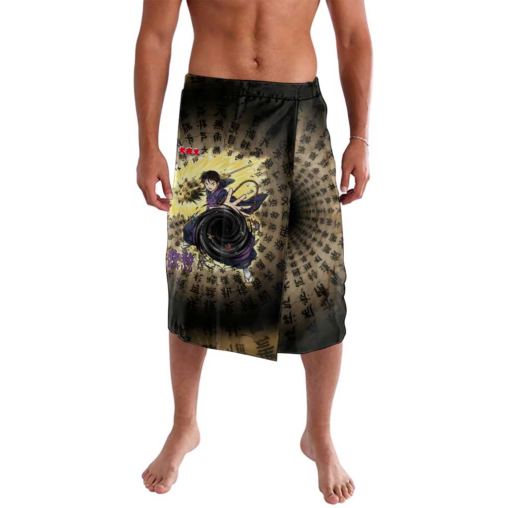 Miroku Inuyasha Series Lavalava Cursed Monk Aesthetic with Sutra Script Background