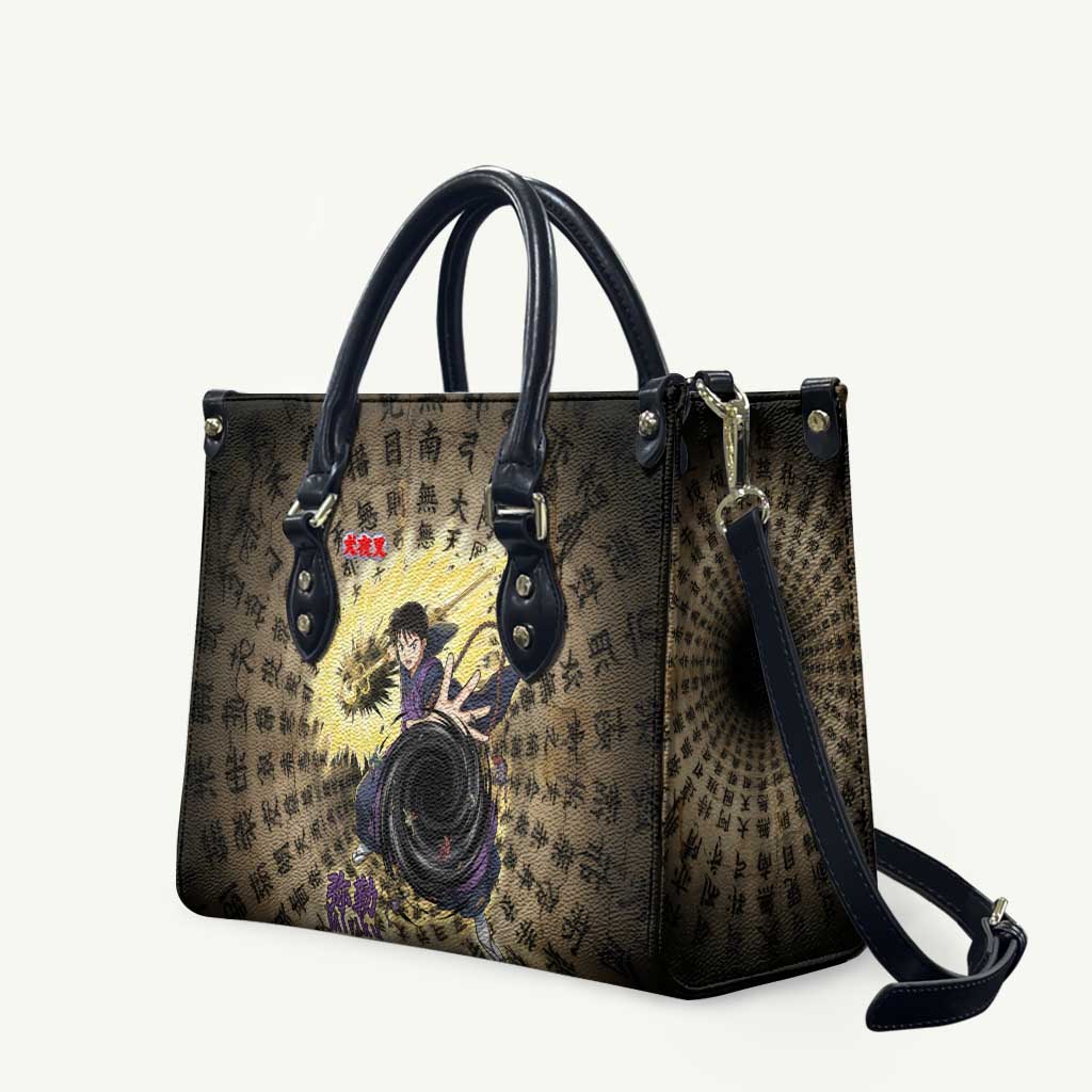 Miroku Inuyasha Series Leather Bag Cursed Monk Aesthetic with Sutra Script Background