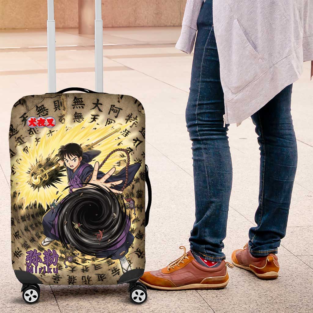 Miroku Inuyasha Series Luggage Cover Cursed Monk Aesthetic with Sutra Script Background