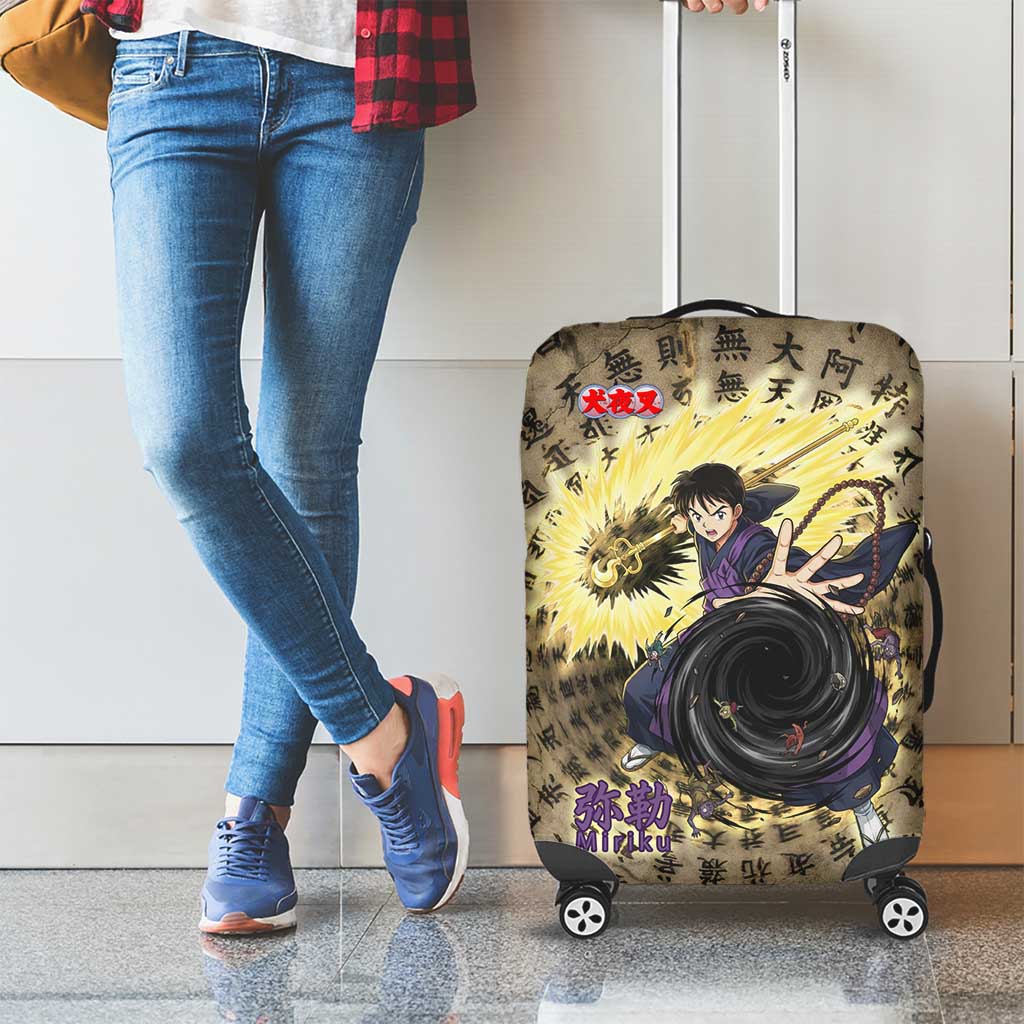 Miroku Inuyasha Series Luggage Cover Cursed Monk Aesthetic with Sutra Script Background