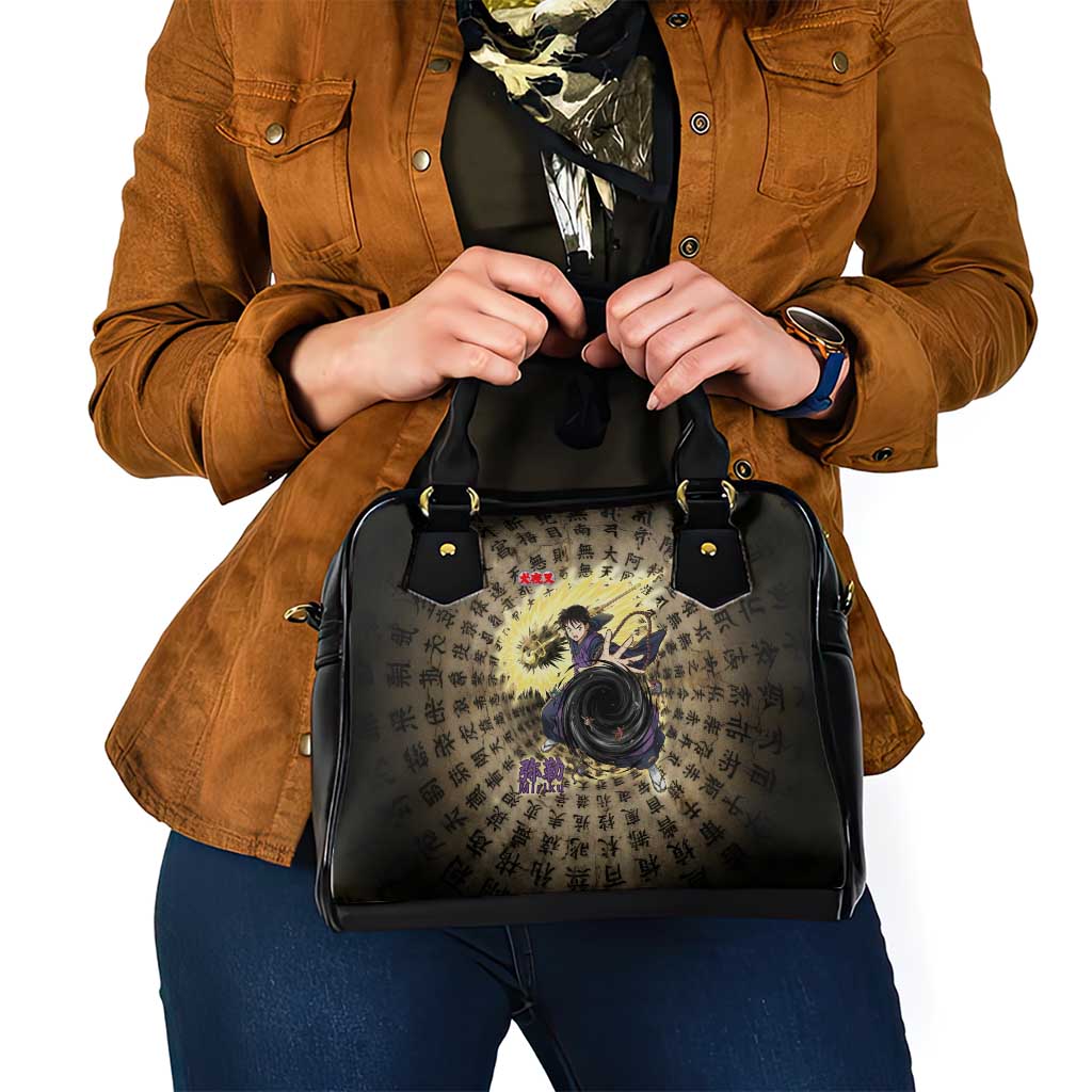 Miroku Inuyasha Series Shoulder Handbag Cursed Monk Aesthetic with Sutra Script Background