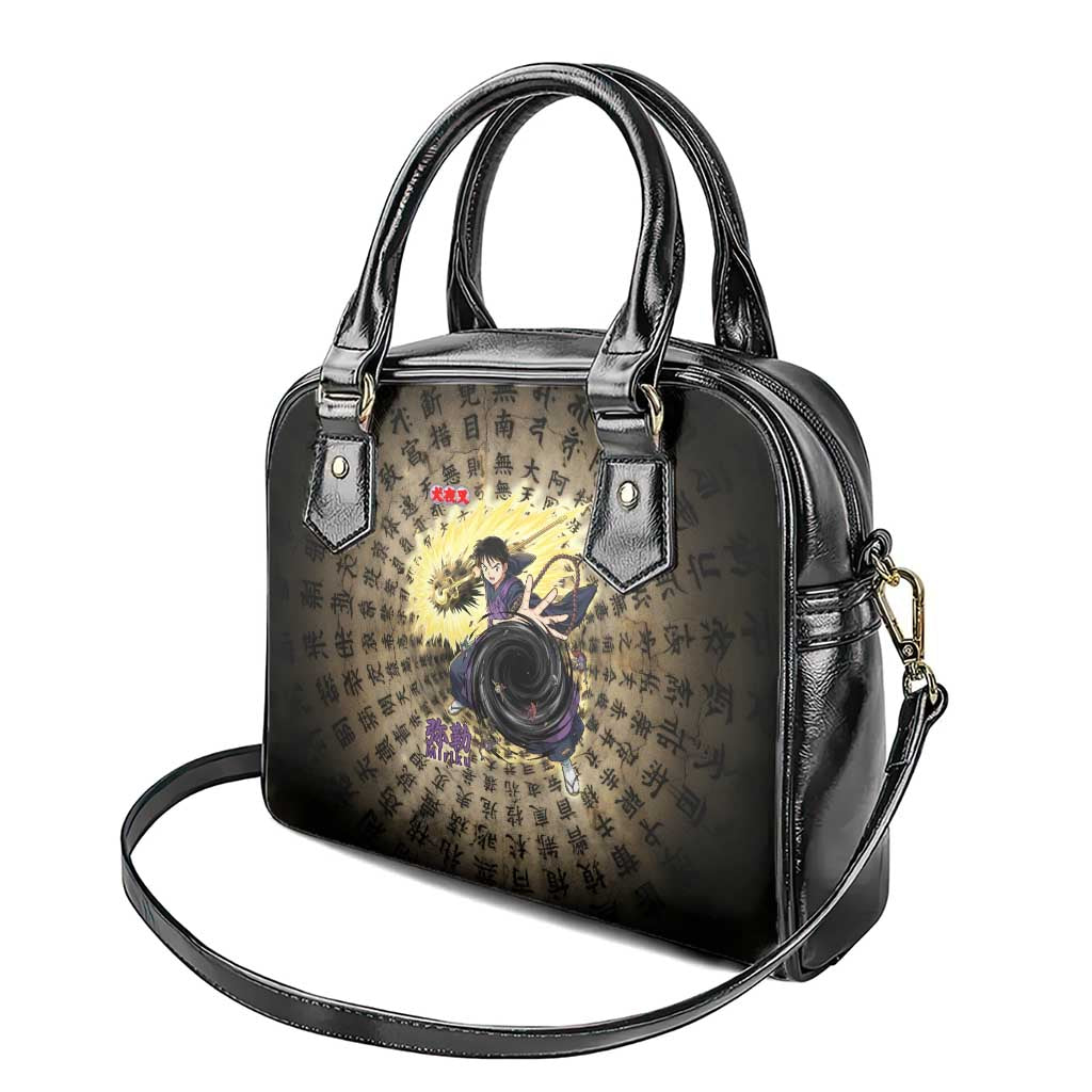 Miroku Inuyasha Series Shoulder Handbag Cursed Monk Aesthetic with Sutra Script Background
