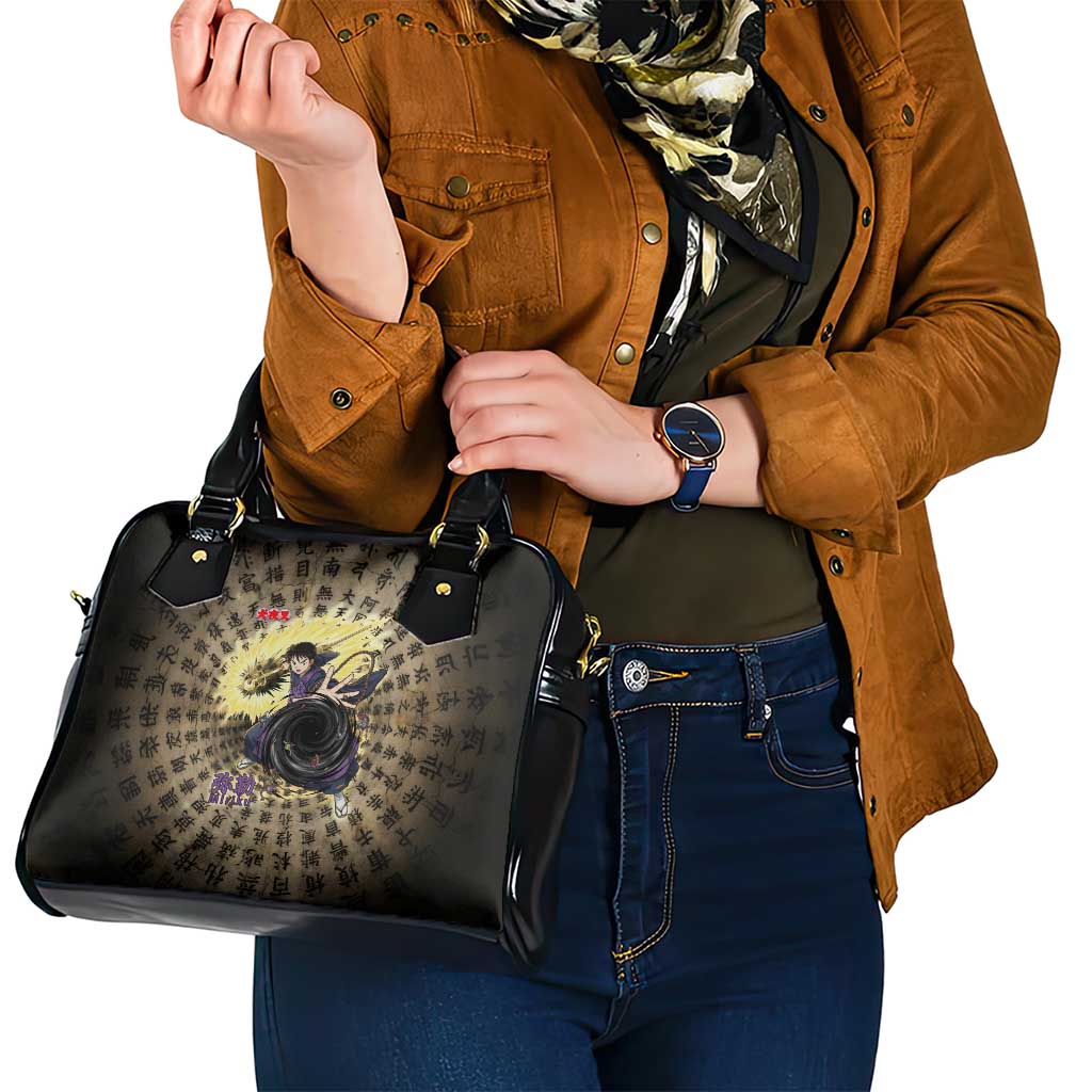 Miroku Inuyasha Series Shoulder Handbag Cursed Monk Aesthetic with Sutra Script Background