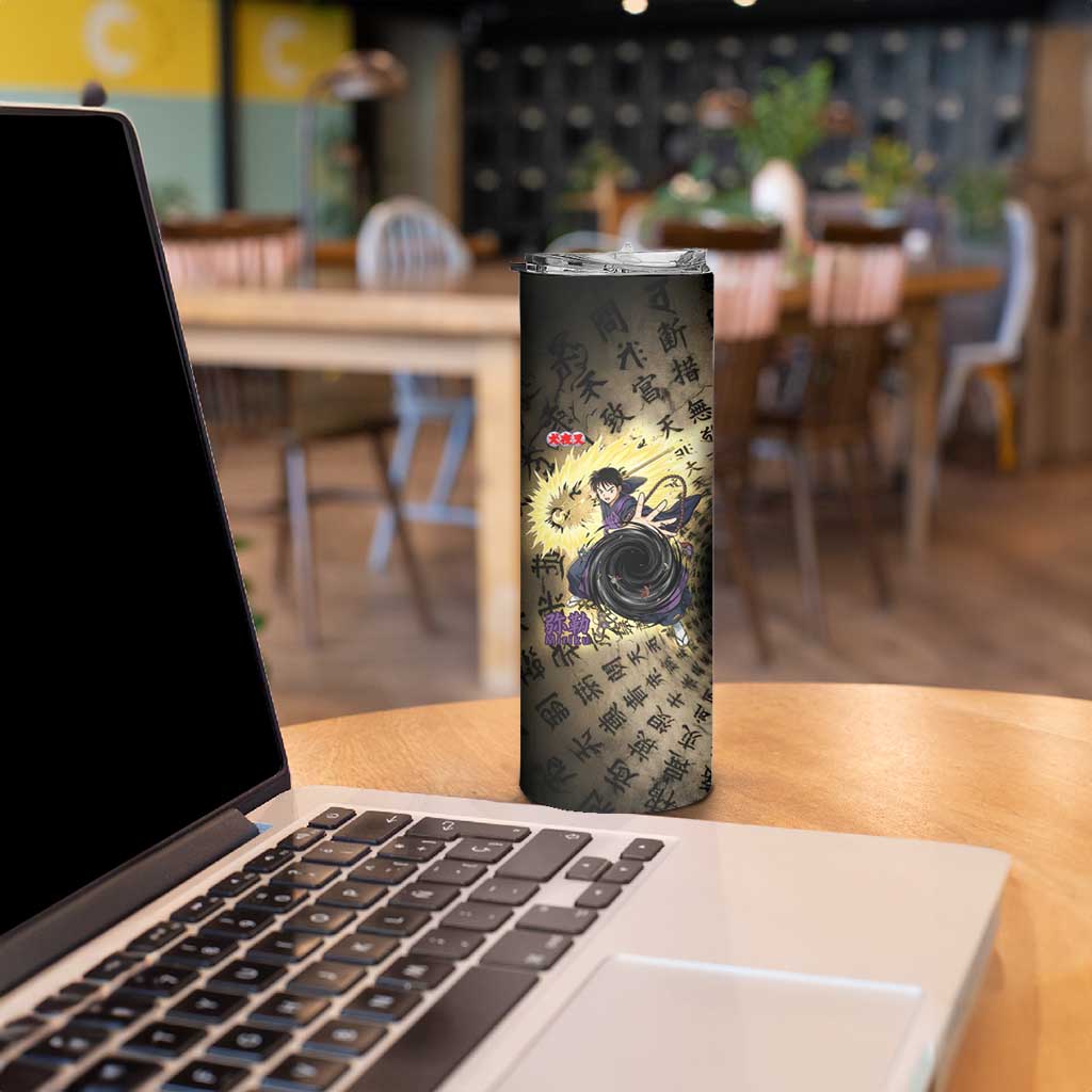 Miroku Inuyasha Series Skinny Tumbler Cursed Monk Aesthetic with Sutra Script Background