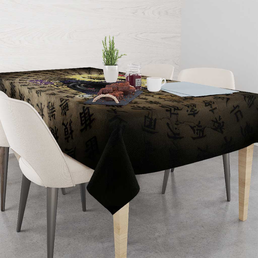 Miroku Inuyasha Series Tablecloth Cursed Monk Aesthetic with Sutra Script Background