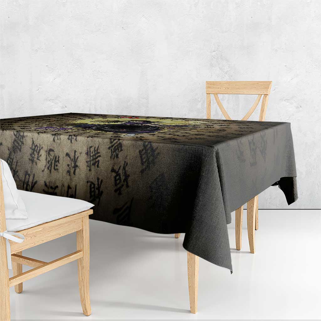 Miroku Inuyasha Series Tablecloth Cursed Monk Aesthetic with Sutra Script Background