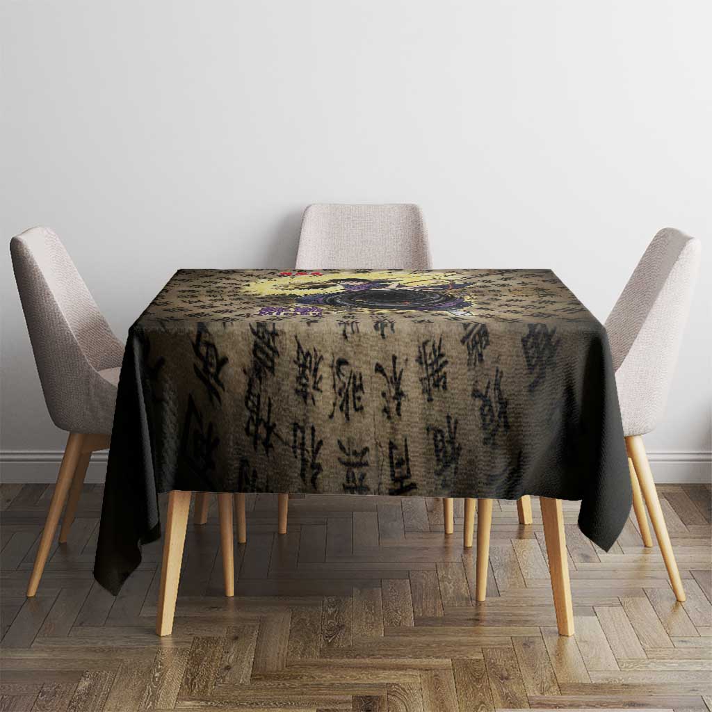 Miroku Inuyasha Series Tablecloth Cursed Monk Aesthetic with Sutra Script Background